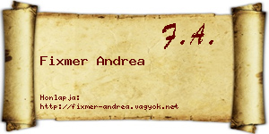Fixmer Andrea névjegykártya